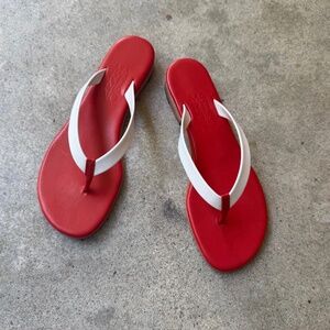 NEW Martiniano Flip Flop in White/Red